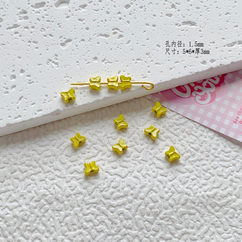 Star Butterfly Metal Beads 5mm Candy Colored Baked Painted 20pcs 12