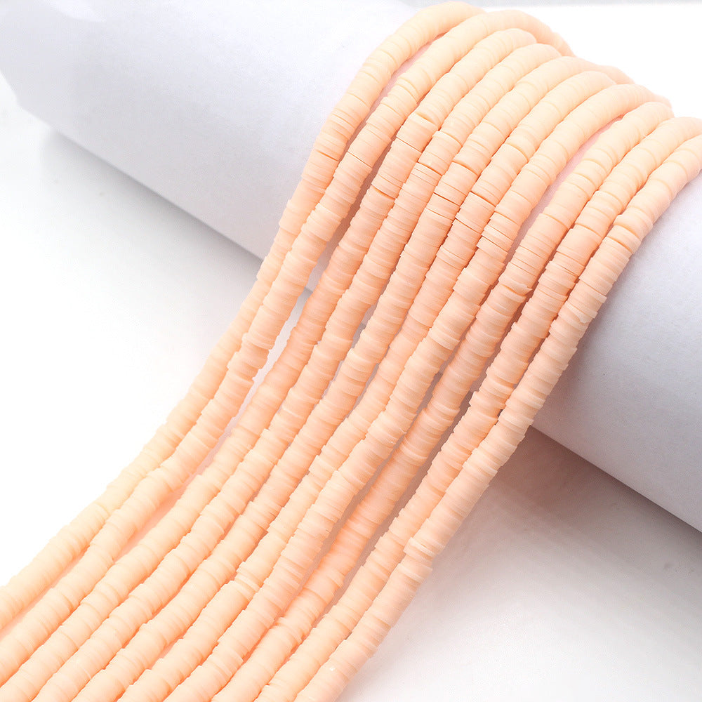 Flat Clay Beads 6mm Solid Color Polymer Spacer Discs 10strands 15