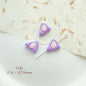 Cat Strawberry Moon Metal Beads Purple Tone Baking Painted 10pcs 17