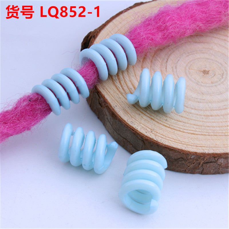 Spring Shaped Acrylic Beads 18mm Macaron Color Plastic Dreadlock 100pcs 6