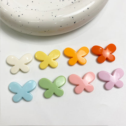 Creamy Color Butterfly Acrylic Flat Beads 29mm 1pc 2