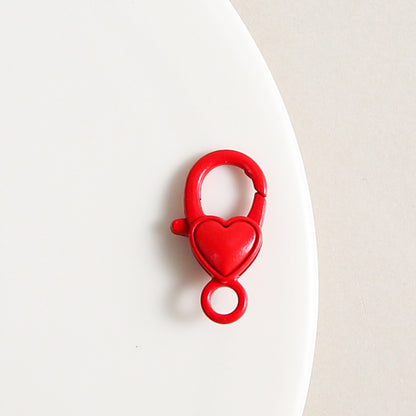 Zinc Alloy Heart Buckle Keychain Clasps 26mm Colorful 20pcs 7