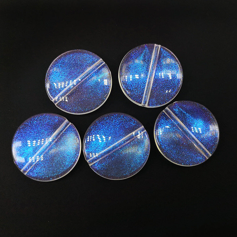 Transparent Aurora Laser Acrylic Beads Iridescent Mixed Shapes 2pcs 7
