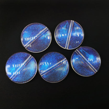 Transparent Aurora Laser Acrylic Beads Iridescent Mixed Shapes 2pcs 7
