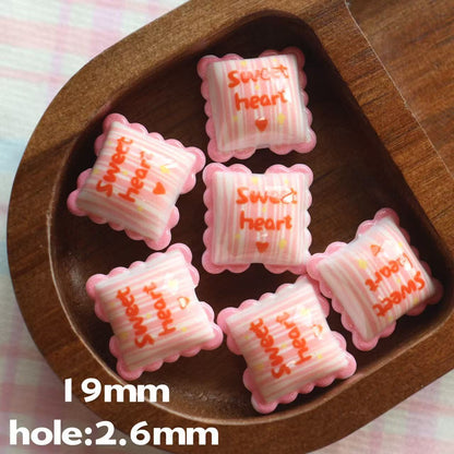 Cartoon Lace Pillow Acrylic Beads 19mm Colorful Mixed 20pcs 9