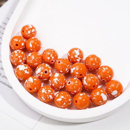Colorful Speckled Acrylic Beads 12mm Round Mixed Colors 200pcs 15