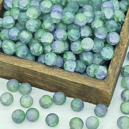 Frosted Round Glass Beads 10mm Muted Pastels Earth Tones 50pcs 8