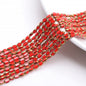 Electroplated Frosted Glass Beads 4mm x 6mm Metallic Edged 96pcs 21
