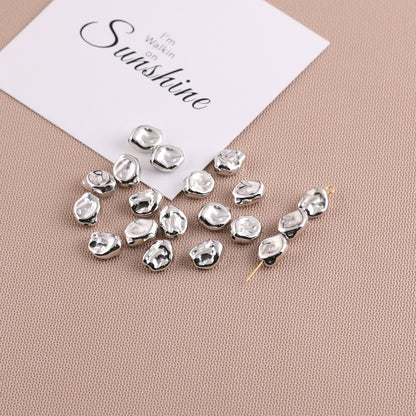 Silver Tone Irregular Shape CCB Plastic Beads 200pcs 18