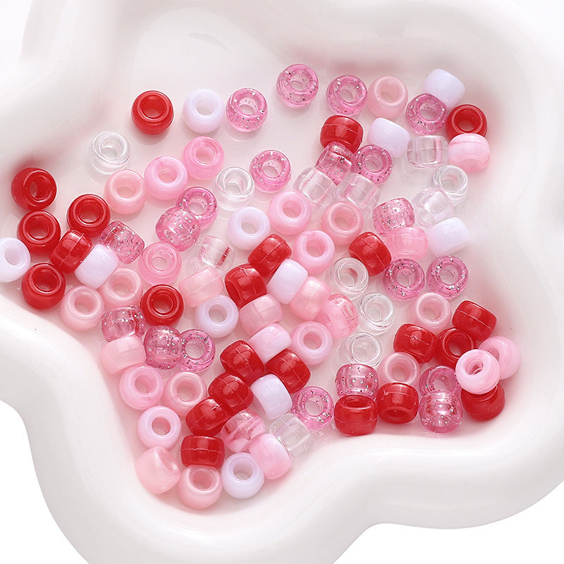 Mixed Style Pony Beads Acrylic 9mm Colorful Assorted 200pcs 13