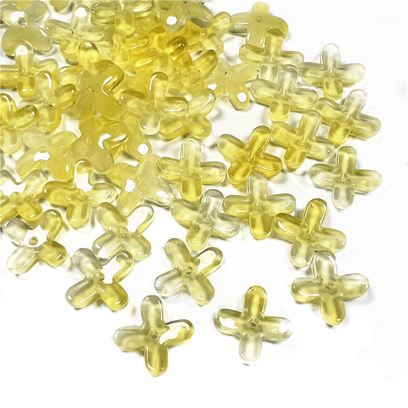Czech Glass Beads Osmanthus 11.5mm Emerald Green Four-Petal 50pcs 11