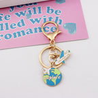 Enamel Alloy Aircraft Hot Air Balloon Keychain Travel Charm 2