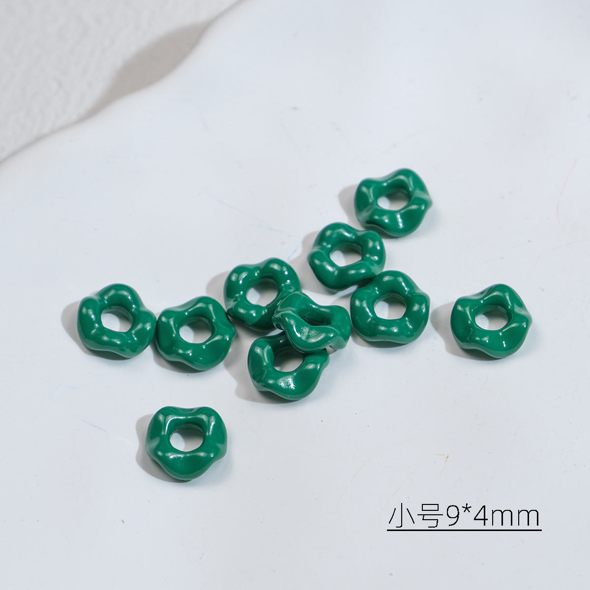 Acrylic Wavy Spacer Beads 9mm Mini Glossy Finish 100pcs 22