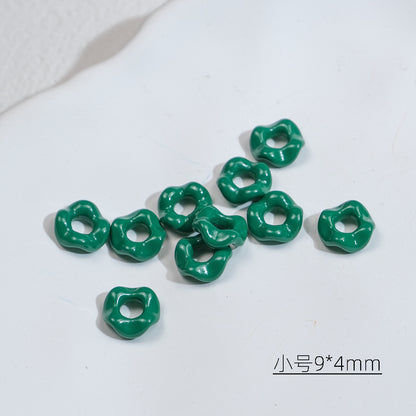 Acrylic Wavy Spacer Beads 9mm Mini Glossy Finish 100pcs 22