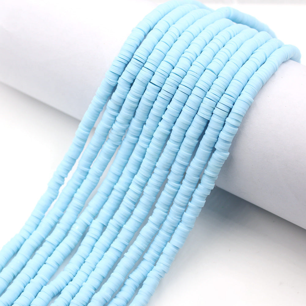 Flat Clay Beads 6mm Solid Color Polymer Spacer Beads 10strands 28