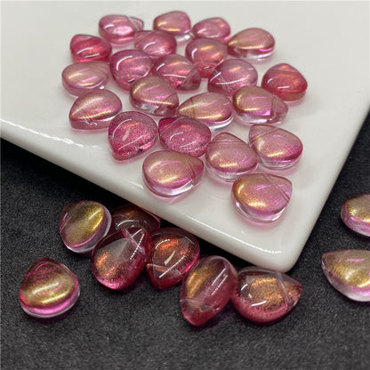 Czech Glass Beads Teardrop 12mm Transparent Iridescent 100pcs 7