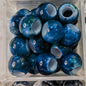 Vintage Acrylic Large Hole Beads 10-11.6mm Earth Tone Crackle 1pc 21
