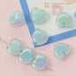 Milky Candy Heart Acrylic Flat Beads 14mm Double Layer 10pcs 7
