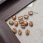 Vintage Czech Coffee Bean Lampwork Glass Beads 8x11mm 10pcs 31