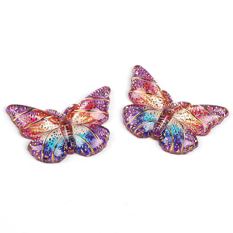 Plating Gilded Butterfly Acrylic Beads 15mm 22mm Radiant Mixed 100pcs 10