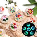 Glow In The Dark Flower Acrylic Beads 16mm Colorful 50pcs