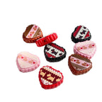 Lace Heart Acrylic Beads 27mm Puppy Pattern Mixed Colors 50pcs 5