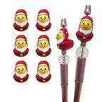 Silicone 3D Focal Beads Christmas Duck Wearing Santa Suit 5