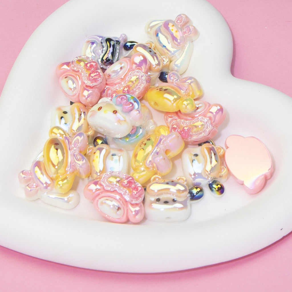 Glossy Sanrio Character Resin Beads Eye Patch Design 10pcs 4