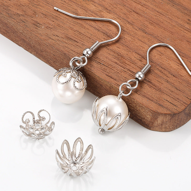 Stainless Steel Flower Metal Beads Vintage Style Bead Caps 100pcs 4