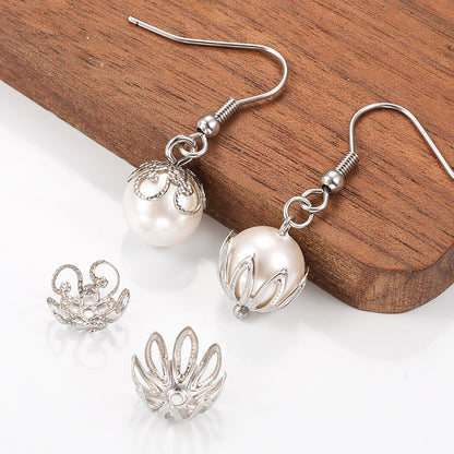 Stainless Steel Flower Metal Beads Vintage Style Bead Caps 100pcs 4