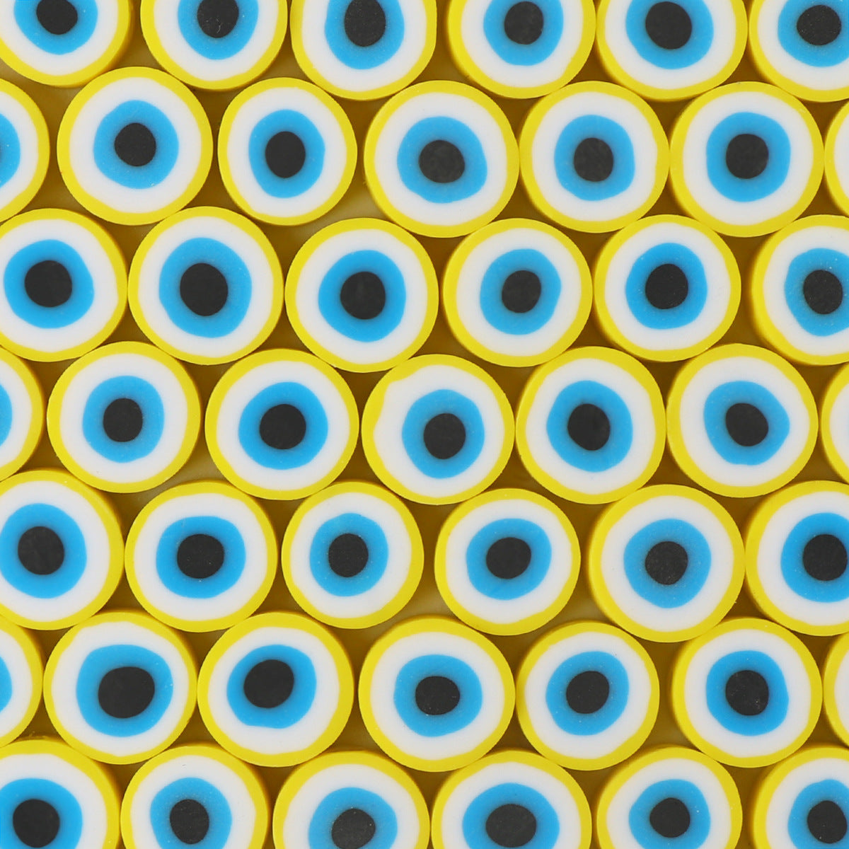 Flat Clay Beads 10mm Evil Eye Polymer Bright Mixed Colors 100pcs 8