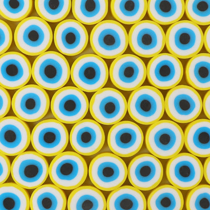 Flat Clay Beads 10mm Evil Eye Polymer Bright Mixed Colors 100pcs 8