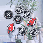 Silicone Focal Beads NHL Hockey League Circle Badge Smiling Face 20pcs 2