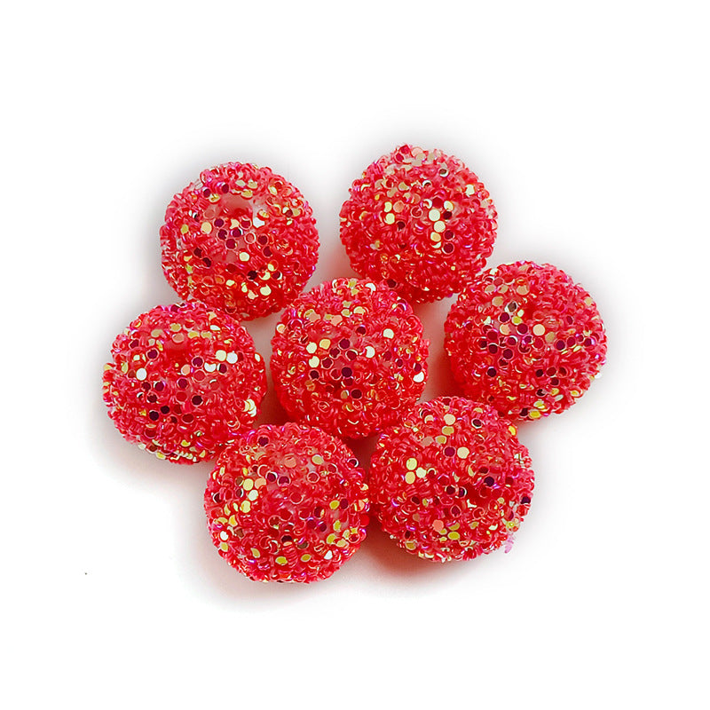 Glitter Bubblegum Beads 16mm Colorful Iridescent Sparkle 1pc 5