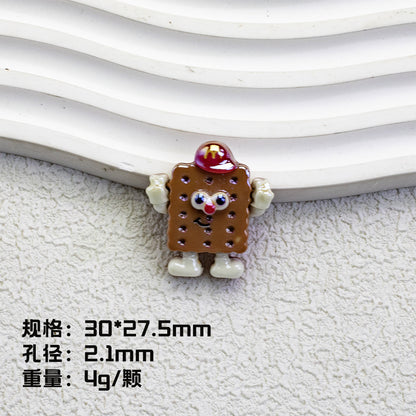 Plating Personified Food Resin Beads Glossy Mixed Colors 20pcs 10