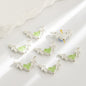 Heart Wings Rhinestone Beads 24mm Alloy Sparkling Mixed Colors 10pcs 8