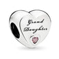 Heart Metal Beads Polished Silver Tone Large Hole 1pc 3