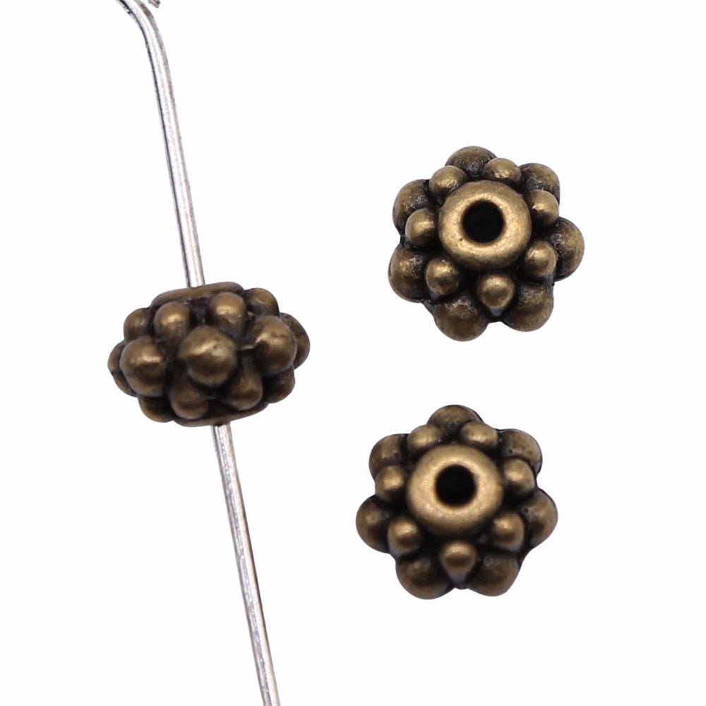 Alloy Waxberry Spacer Beads 6mm 100pcs Antique Silver 5