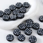 Flat Acrylic Beads 7x18mm Plaid Pattern Button Mixed Colors 10pcs 7
