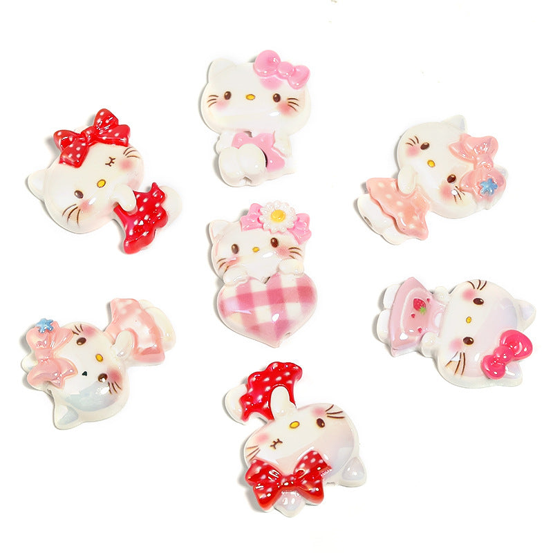 3D Hello Kitty Resin Beads 18-21mm Pastel Colors 25pcs 5
