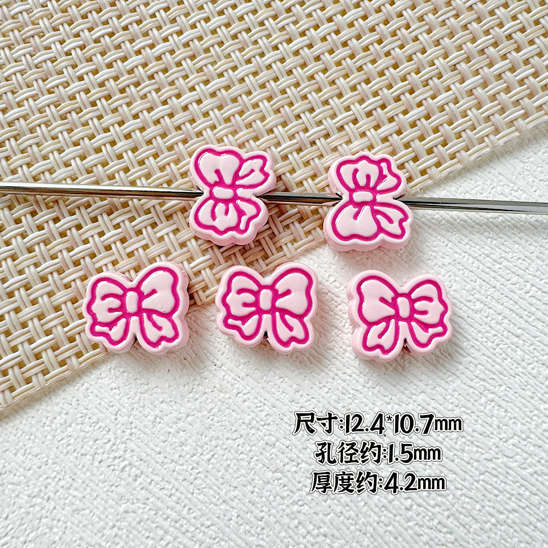 Rabbit and Bear Painted Metal Beads Glossy Finish Bulk 10pcs 25