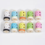 Painted Smiling Face Pencil Head Acrylic Beads 12x20mm Colorful 10pcs 2