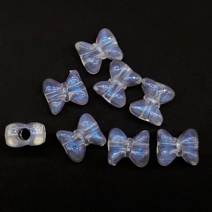 Transparent Aurora Laser Acrylic Beads Iridescent Mixed Shapes 2pcs 47