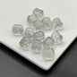 Electroplated Transparent Glass Beads 12mm Etched Rainbow Pattern 100pcs 17