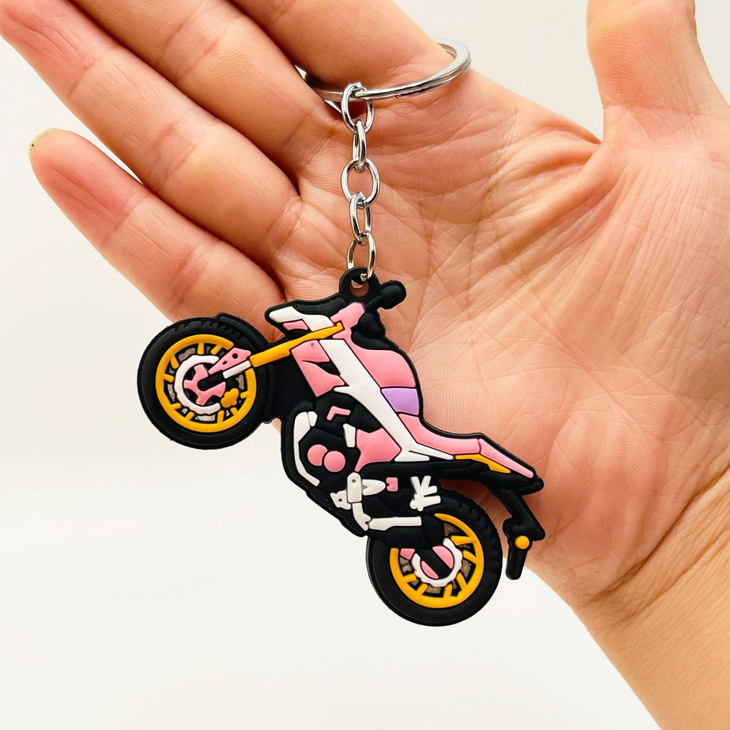 PVC Motorcycle Keychain Trendy Vibrant Colors Urban Style 6