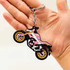 PVC Motorcycle Keychain Trendy Vibrant Colors Urban Style 6