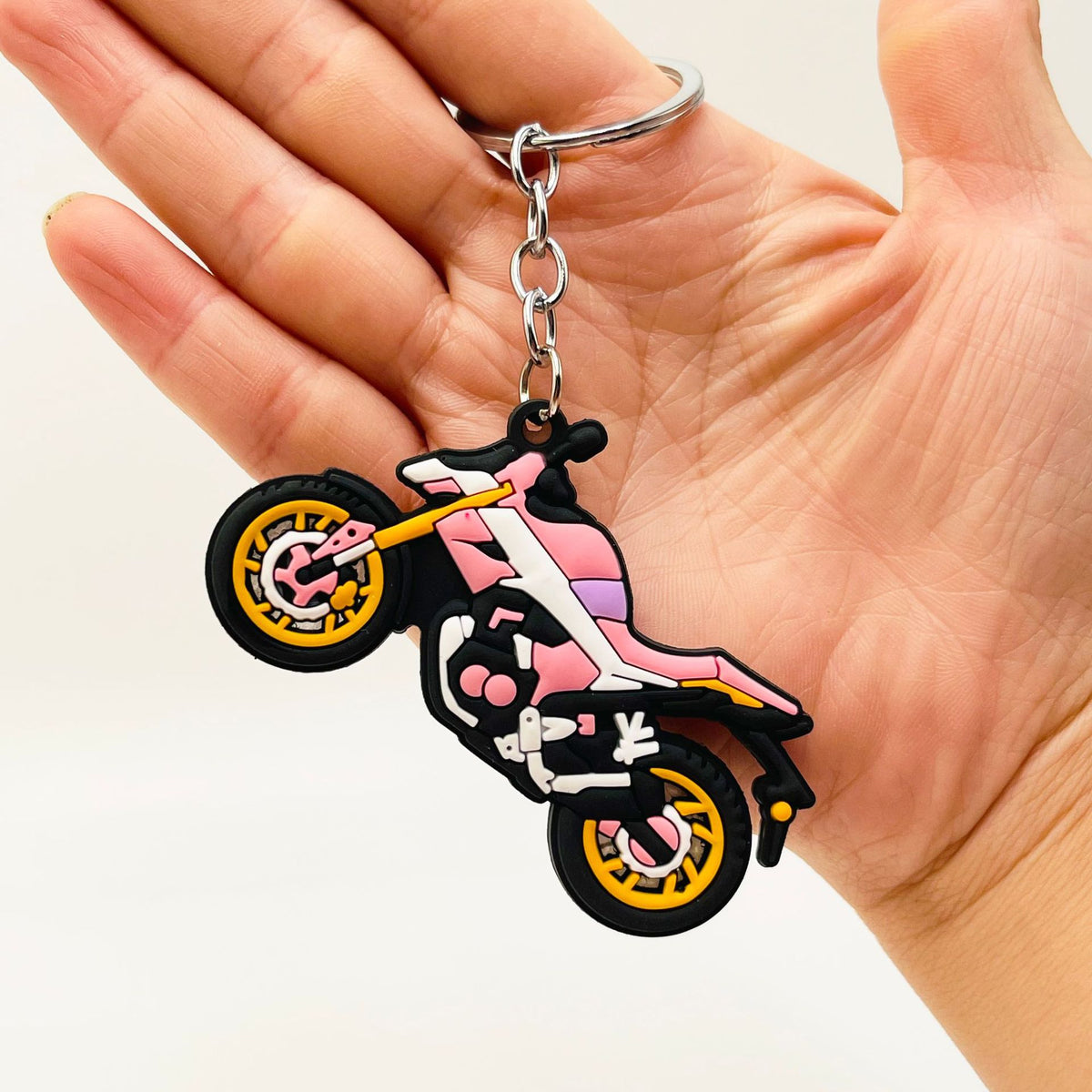 PVC Motorcycle Keychain Trendy Vibrant Colors Urban Style 6