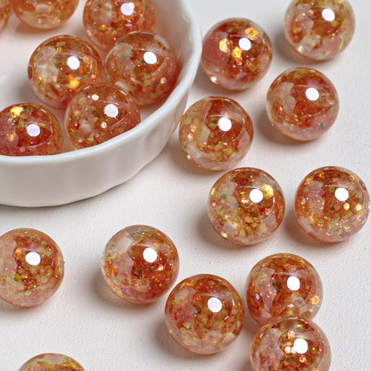 Radiant Glitter Filled Resin Beads 16mm Round Multicolor 10pcs 10