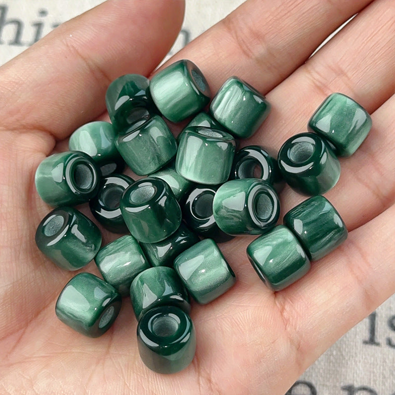 Gradient Color Resin Barrel Beads 10mm Chunky Navy to Sky Blue 10pcs 22