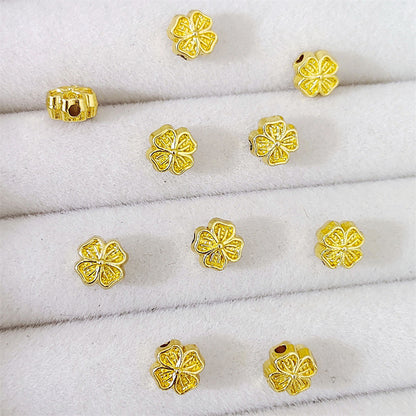 Alloy Clover Tassel Spacer Beads 6mm Tibetan Alloy 100pcs 4